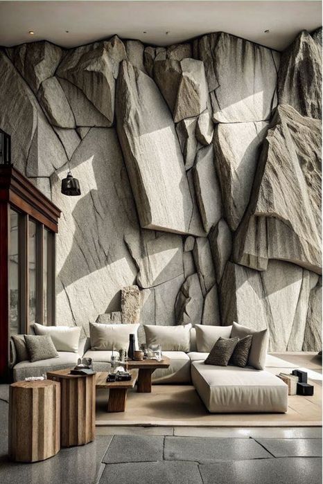 Скала в интерьере