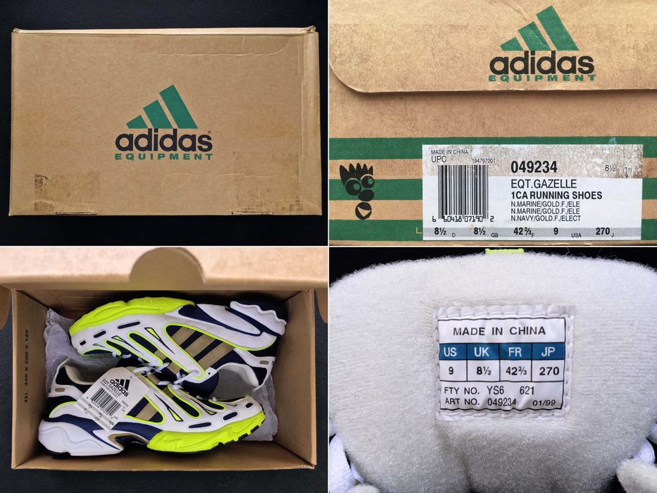 VINTAGE 1999 ADIDAS® EQT.® GAZELLE® 1ST-BATCH Runners — 9 US (27.0)