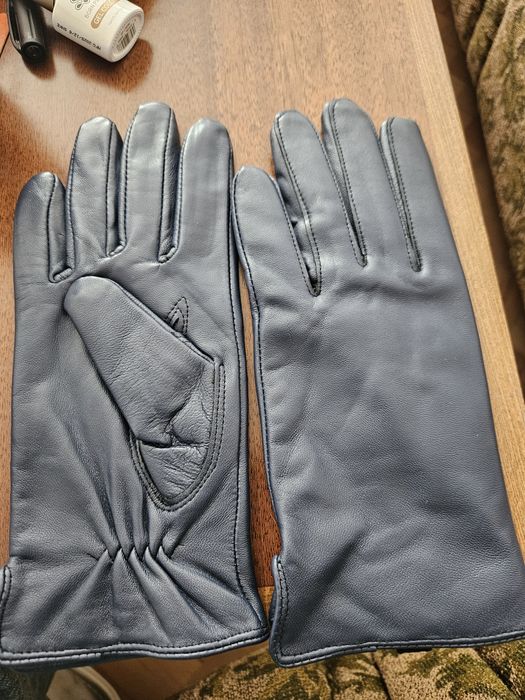 Кожени ръкавици тъмно сини