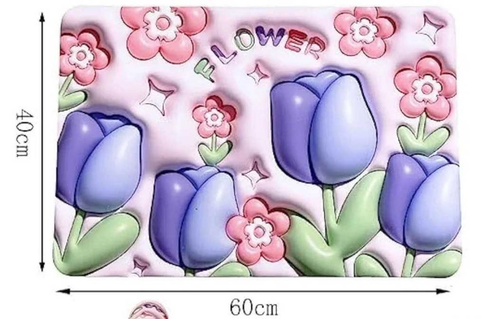 Бързо съхнеща триизмерна постелка за баня в различни разцветки 60х40см