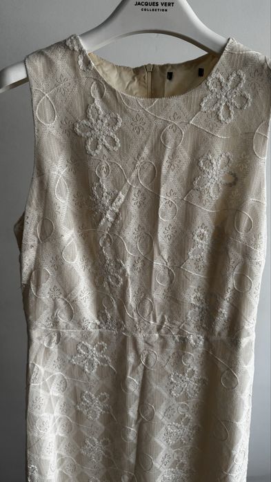 rochie Mango S cu dantela alb/crem