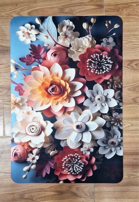 Коврик влагостойкий FLOUR с цветочным узором