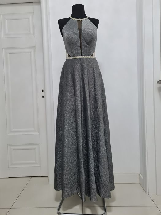 Rochie lunga de ocazie cu sclipici