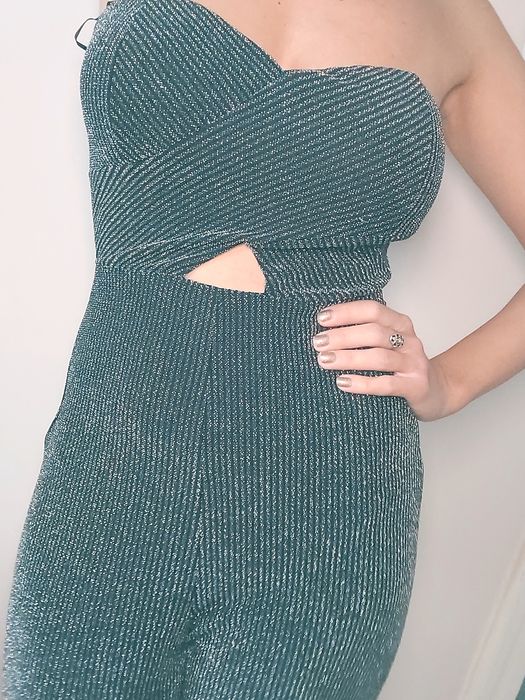 Salopeta glitter argintiu majorat/petrecere