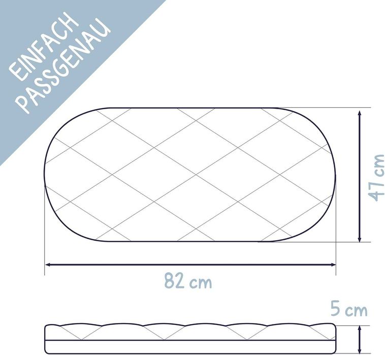 Saltea Julius Zöllner pentru landouri și pătut Dr. Lübbe, 82x47x5cm