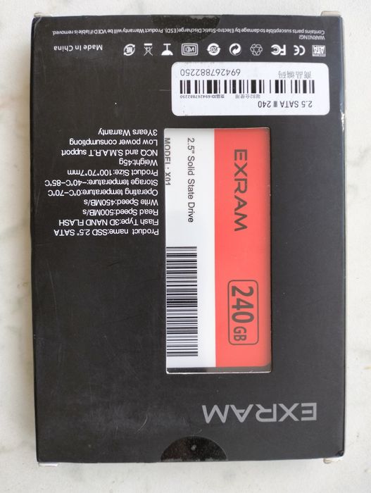 Ssd диск, капацитет 240 gb