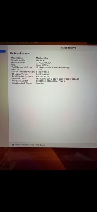 MacBook Pro 14” M2 Pro | 32GB RAM | 512GB SSD | 10-core | 95% Battery