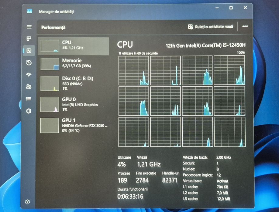 Laptop gaming MSI Cyborg i5 12450H RTX 3050 16GB DDR5