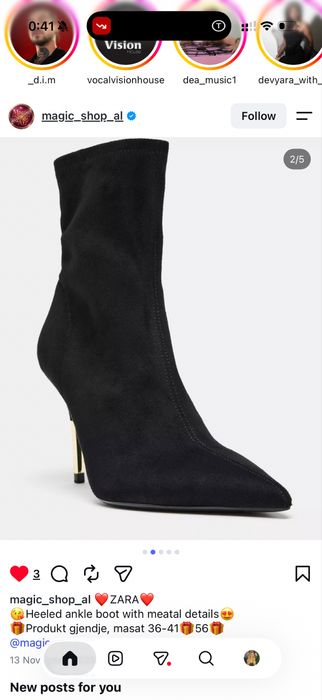 Черни боти ZARA със златист ток