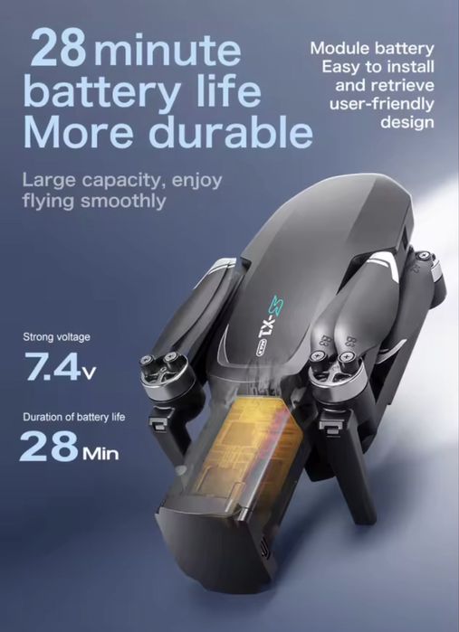 Дрон s x1 - 4K, DJI RC-N1C, 4K,