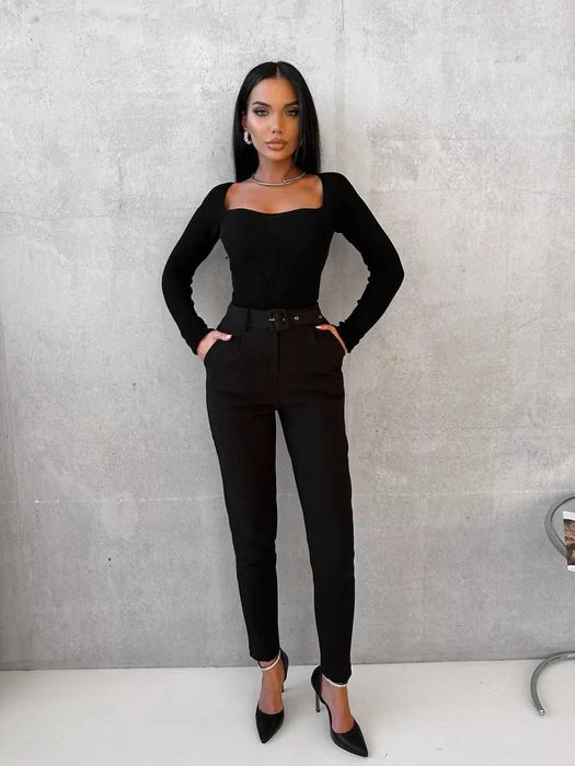 Скидки! Новый Черный Вязаный Лонгслив Турция