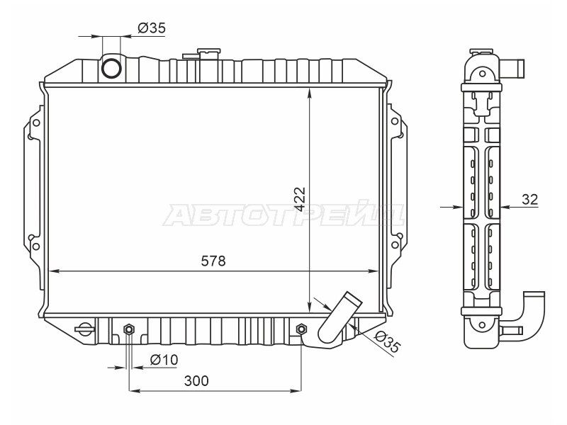 Радиатор  Mitsubishi Pajero