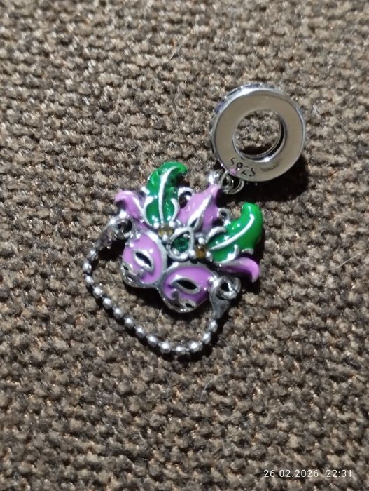 Charm argint carnaval Venetia Pandora