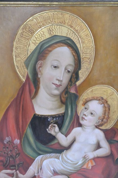 tablou religios Maica domnului cu Pruncul Iisus pictura 100-80 cm