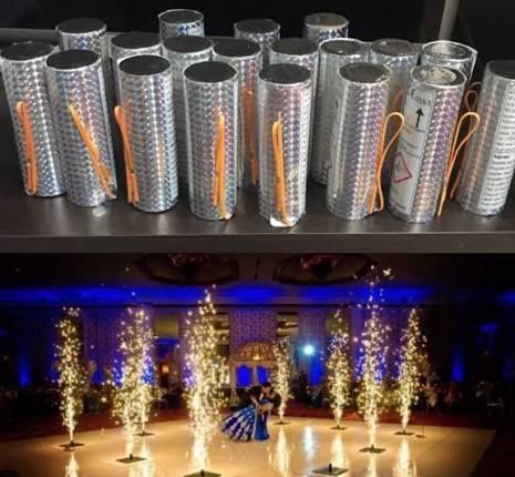 Vulcani electrici valsul mirilor, Artificii interior  flacără rece