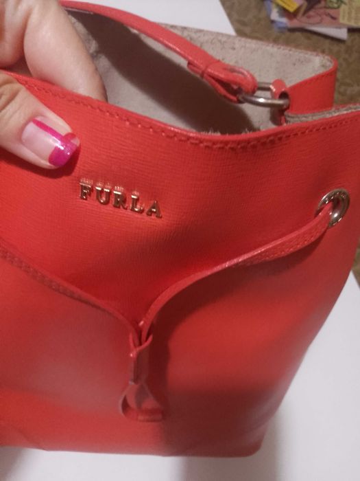 Чанта FURLA в цвят корал