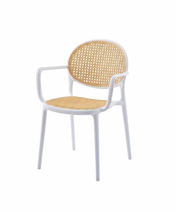 Трапезен пластмасов стол за дом и градина, френски дизайн, 3 цвята