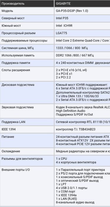 Материнская плата Gigabyte GA-P35