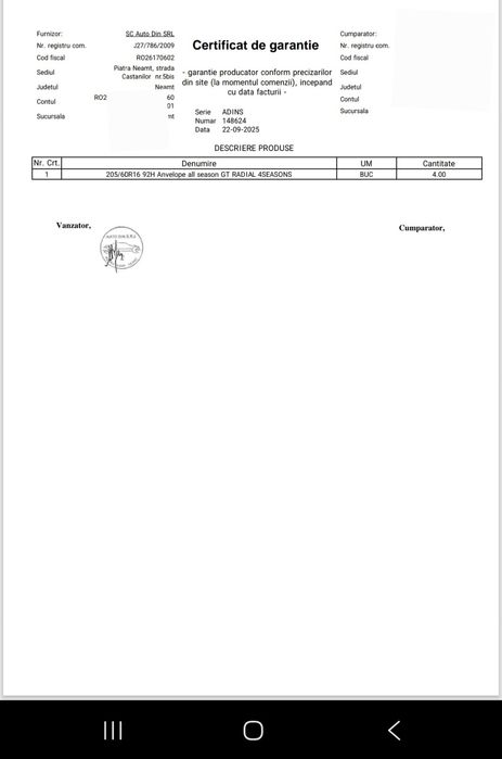 Vând Anvelope All Season 205/60R16 92H (dețin factură)