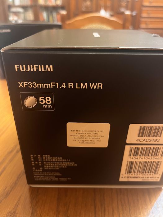 Fujinon XF33mmF1.4 R LM WR obiectiv premium, stare impecabilă.