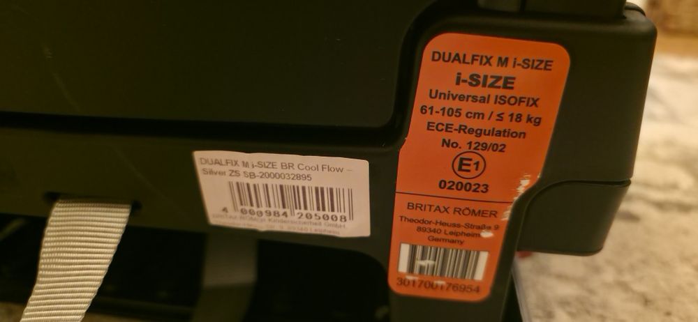 Scaun auto ISOFIX i-Size Britax Romer DUALFIX M Cool Flow Silver