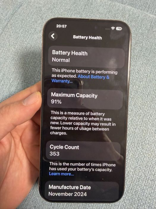 iPhone 16 Pro Max 256 Desert Gold , 91% batt , много запазен