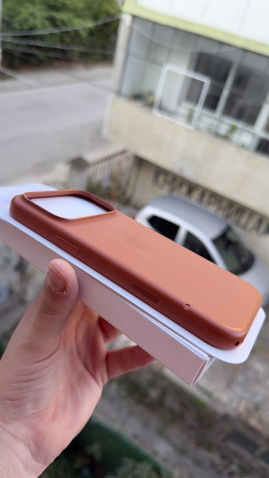 Оригинален Apple Силиконов калъф с MagSafe за iPhone 17 Pro Max – Terra Cotta