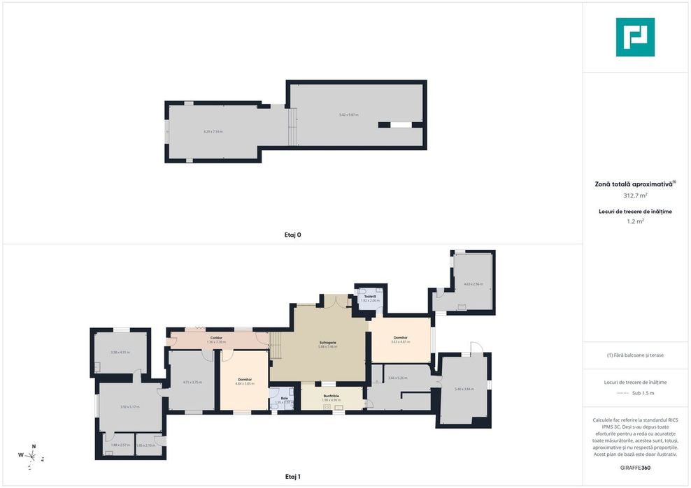 Conac rustic cu 7 camere în Covăsânț și teren 9 ha