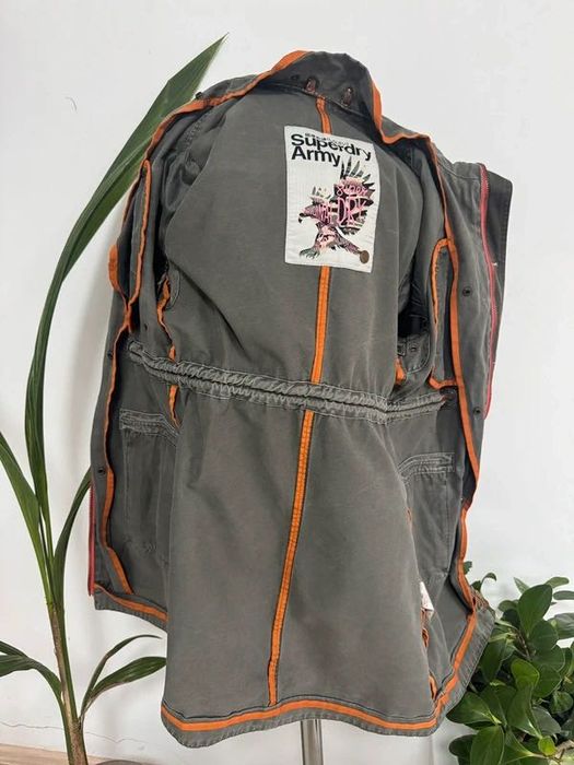 Geaca parka military army cu blăniță Superdry mărimea S