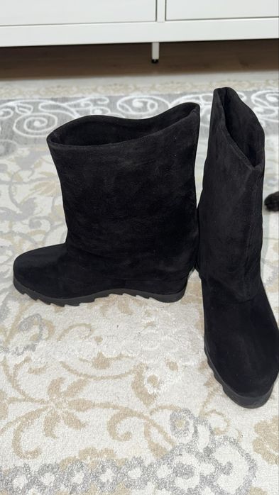 Сапоги замшевые