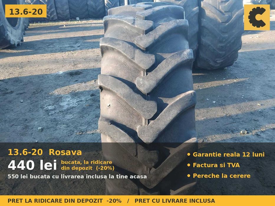 ANVELOPE 13.6-20 13.6R20 340/85R20 Rosava Cauciucuri Tractor Spate Fata 4x4 U445 U650 Zetor Fiat MTZ Prasit SH GARANTIE Factura TVA Livrare