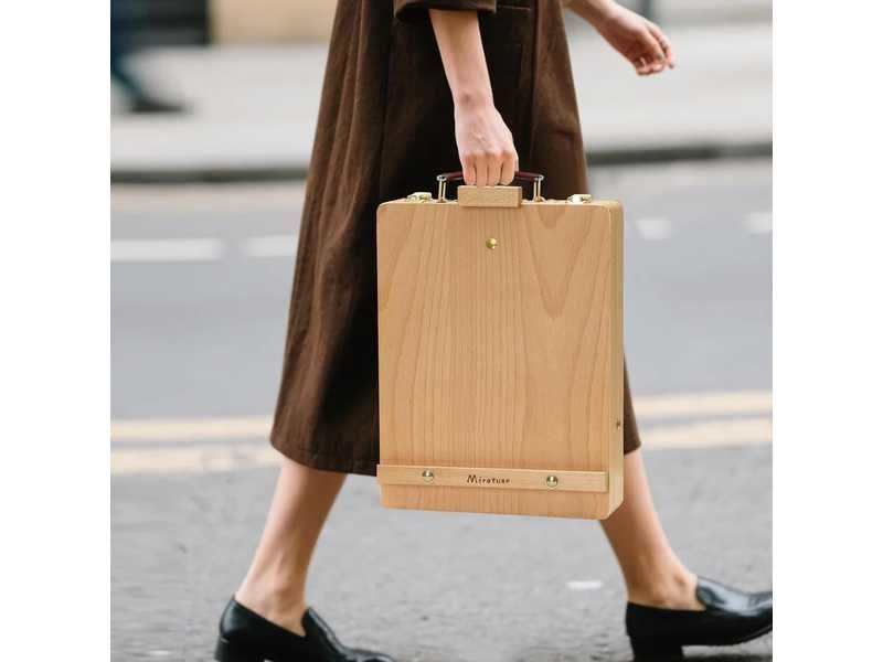 НОВИ! Настолен статив - куфар за рисуване регулируем масив