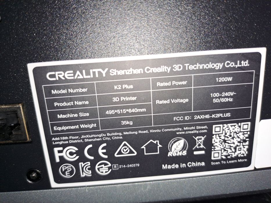 Imprimantă 3D Creality K2 Plus –, Volum Mare 350x350x350mm