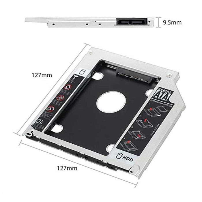 Adaptor caddy suport HDD / SSD unitate optica 9.5mm Apple Macbook Pro