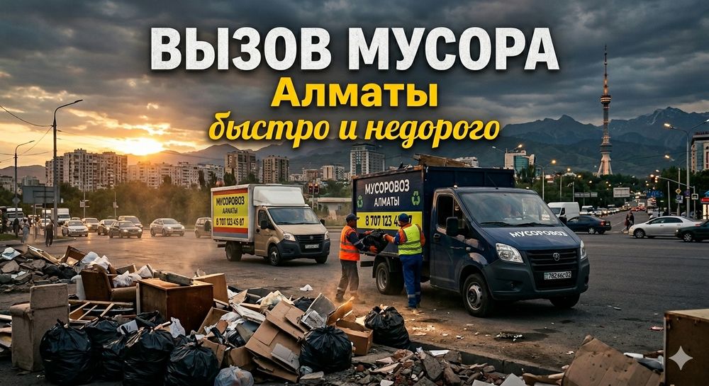 Вывоз мусора газель Алматы газель недорого