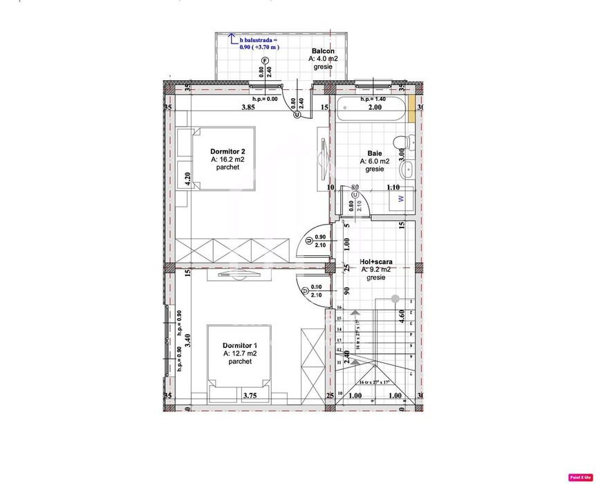 Quadruplex cu 3 camere  - 88 mp - Cartierul Arhitectilor