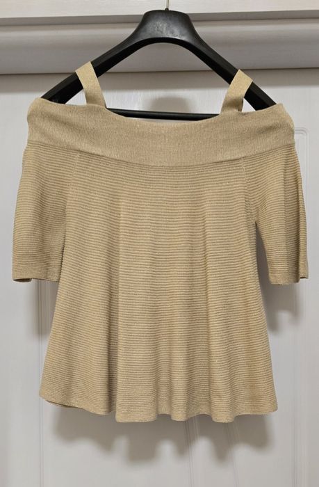 Нов.  Златист плетен топ с метализиран ефект оригинален.  Liu Jo