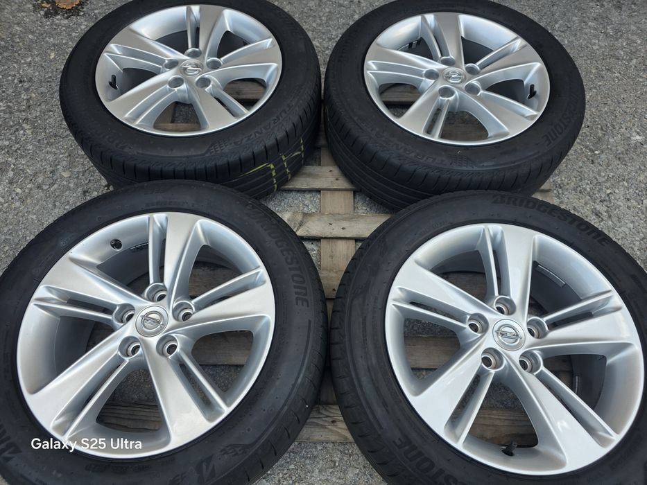 Лети джанти 17ки 5х115 Opel, Chevrolet + летни гуми 225/55/17 Bridgestone