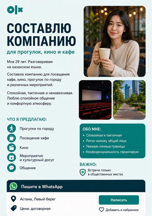 Составлю компанию для прогулок