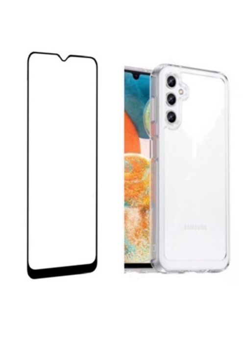 Samsung A12/A13/A15/A16/A24 Husa Silicon Clara/Neagra + Folie Sticla