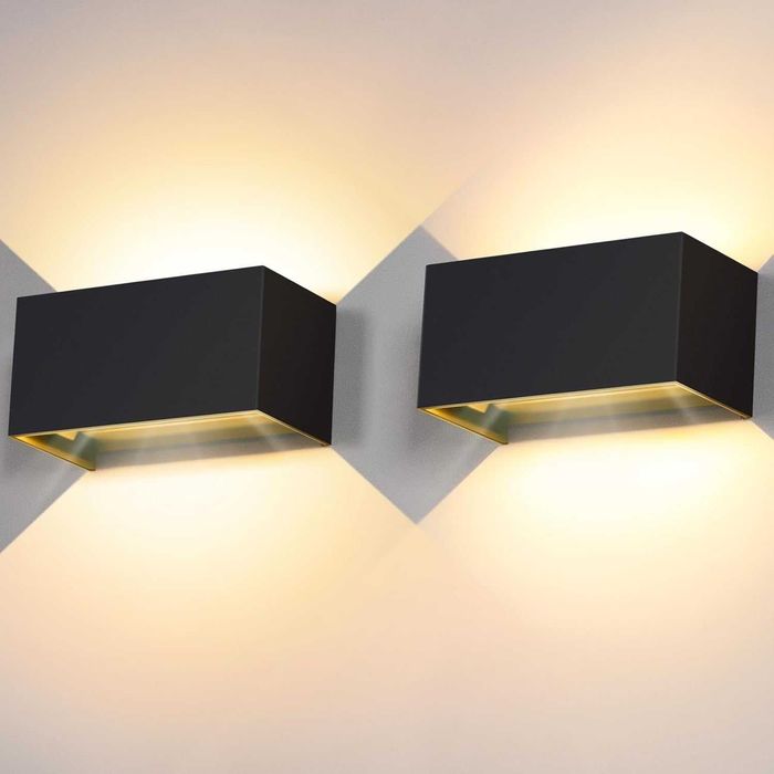 ТОП! Водоустойчиви алуминиеви LED стенни лампи 20W, комплект 2 броя!