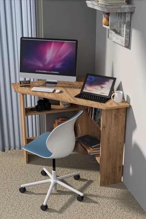 Ъглово бюро за компютър / Малко ъглово бюро / Ъглово офис бюро