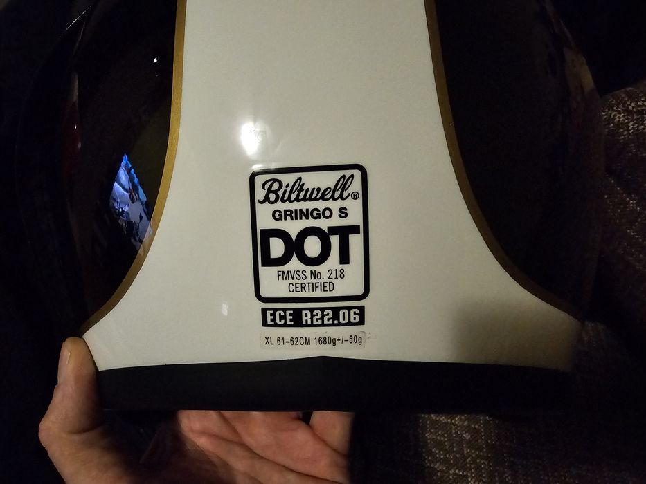 Каска Biltwell Gringo S black and white XL