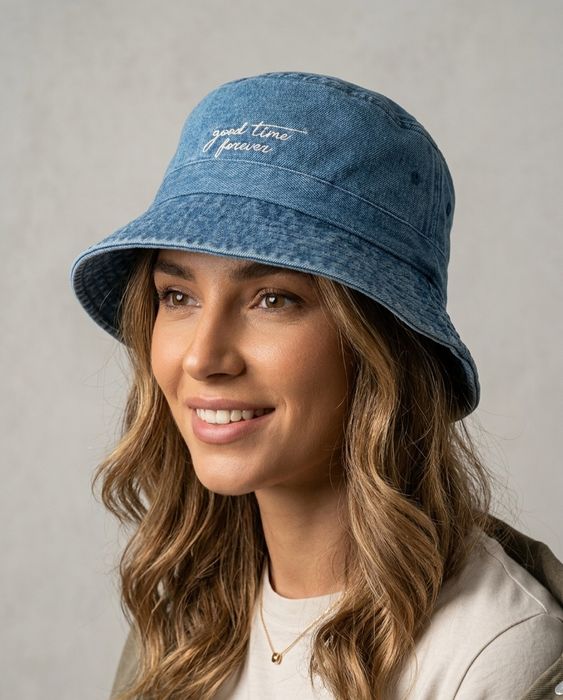 Șapcă denim trendy pentru fete   good time forever