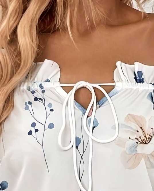 Блуза с дълъг ръкав с флорален принт