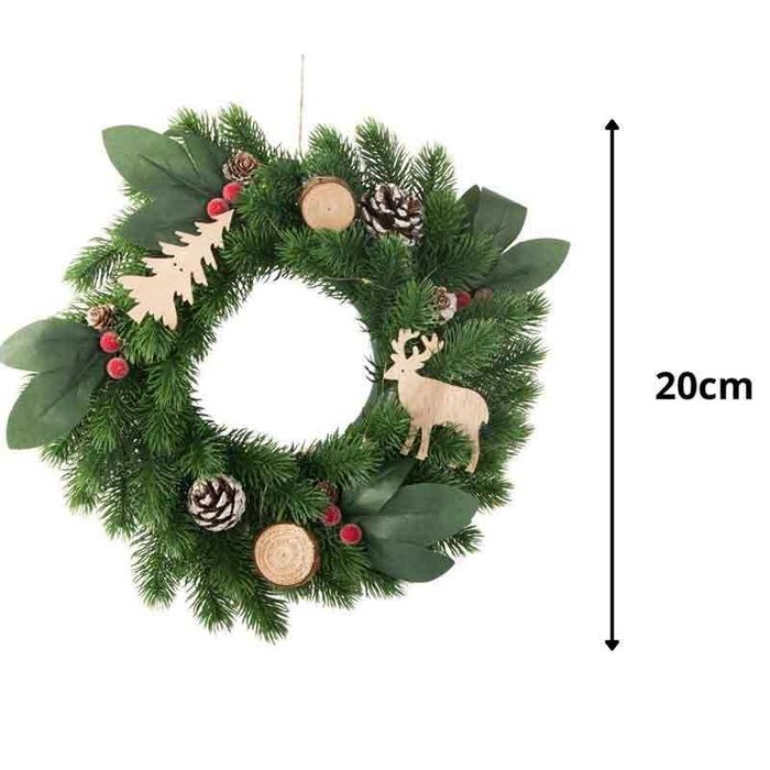 Коледен LED венец с орнаменти, 20 см