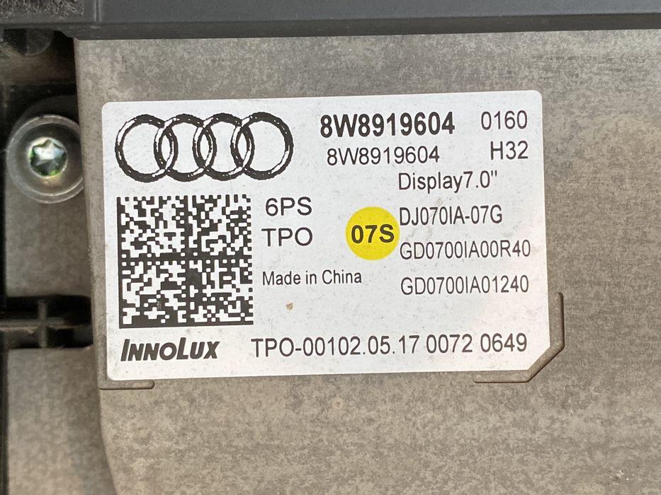 Display / Navigatie Audi A4 B9 / A5 F5 : 8W8919604 / 8W1919604