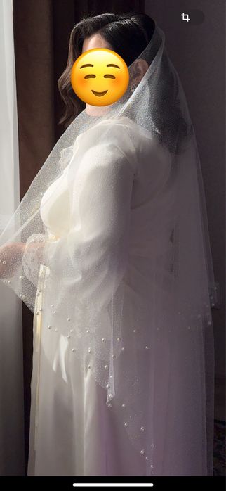 Свадебная фата с жемчугом