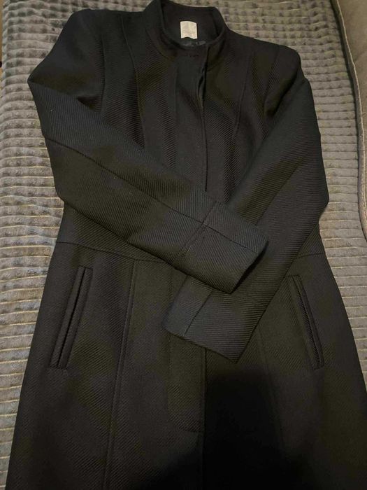 Черно елегантно дамско женско палто размер М