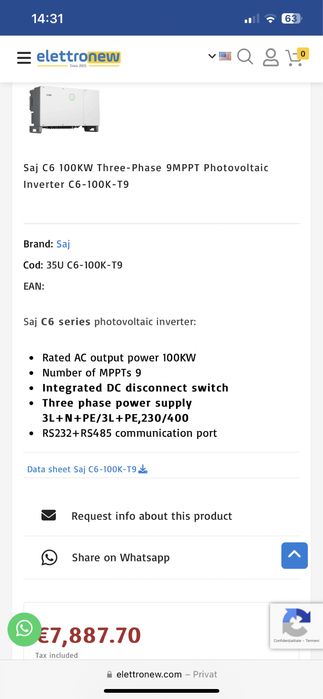 invertor 100kw SAJ